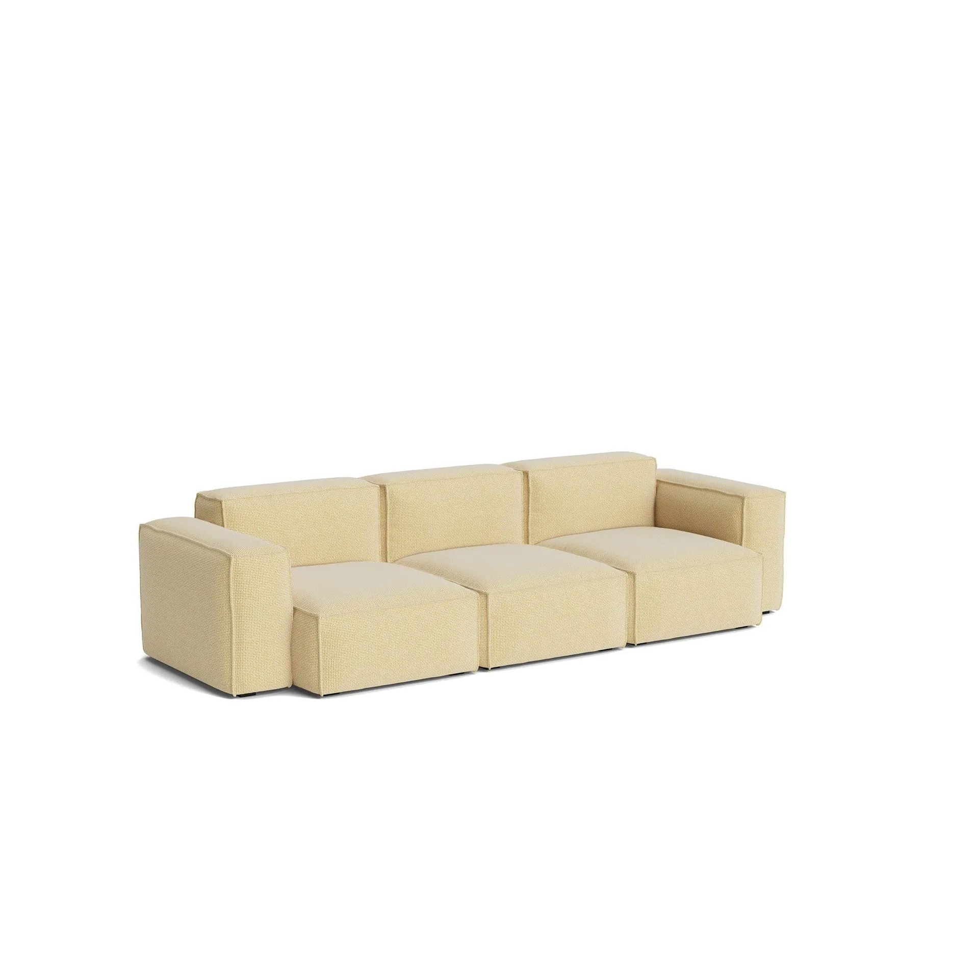 Mags Soft Low Armrest soffa 2,5-sits kombination 1, Tartaglia Ocre white, avtagbar klädsel HAY