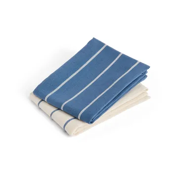 Outdoor Market kökshandduk - Blue-beige, 2-pack - HAY