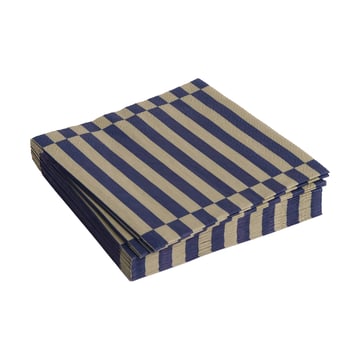 HAY Pattern Lunch Stripe servett 33×33 cm 20-pack Dark blue-dark sand pillar
