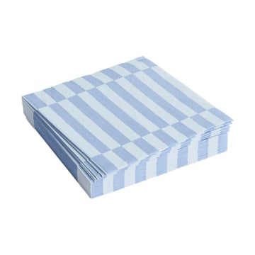 HAY Pattern Lunch Stripe servett 33×33 cm 20-pack Light blue-dusty blue pillar
