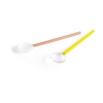 Läs mer om HAY Round glassked 2-pack Bright yellow-brown