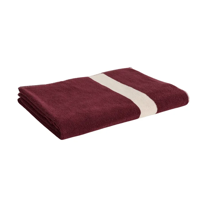 Stripe handduk - Burgundy, 100x150 cm - HAY