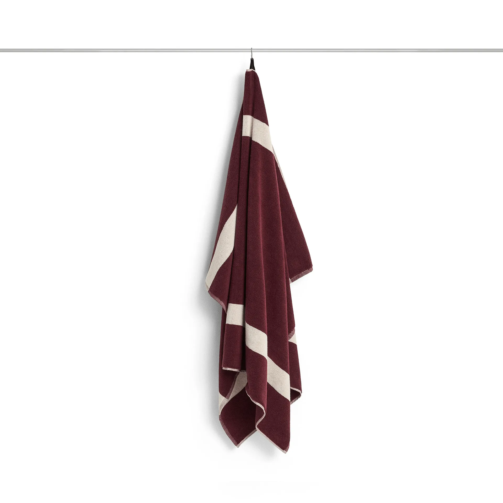 Stripe handduk, Burgundy, 100x150 cm HAY