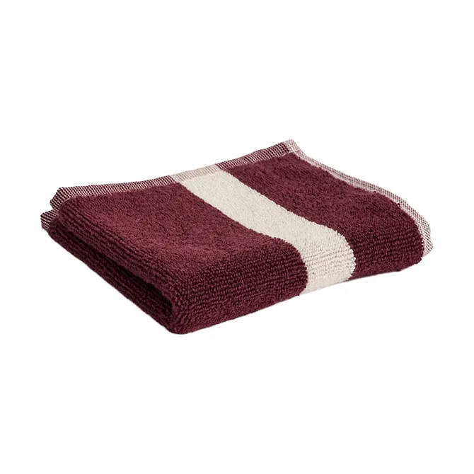 Stripe handduk - Burgundy, 30x30 cm - HAY