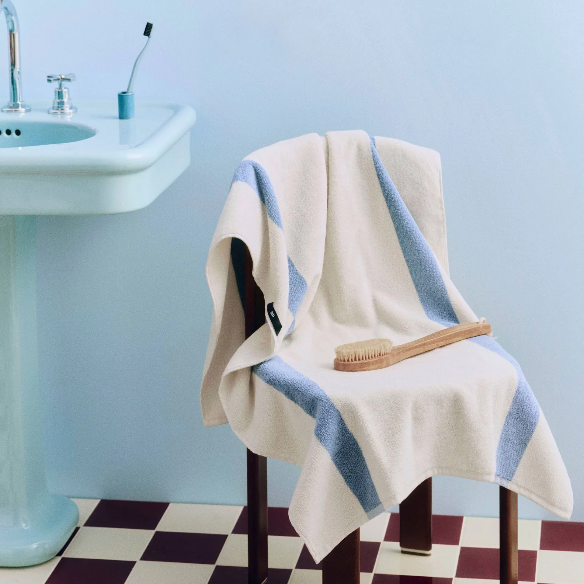 Stripe handduk, Dusty blue, 70x140 cm HAY