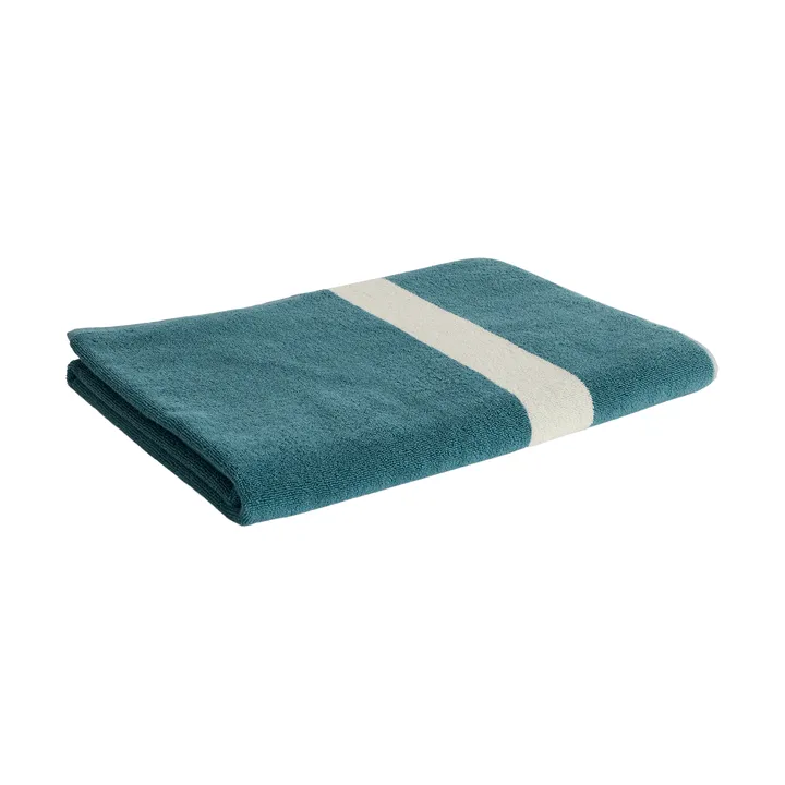 Stripe handduk - Petrol blue, 100x150 cm - HAY