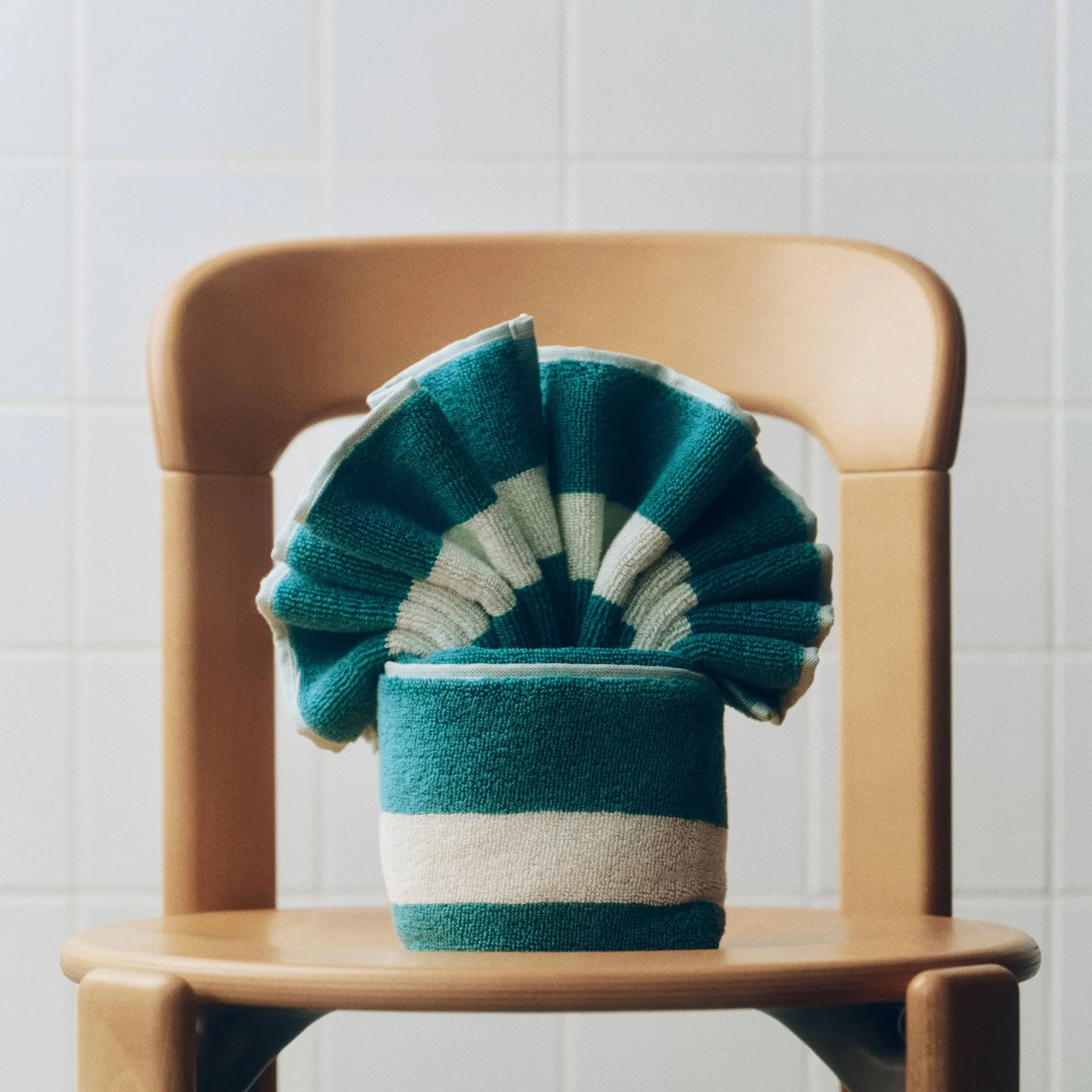 Stripe handduk, Petrol blue, 40x60 cm HAY