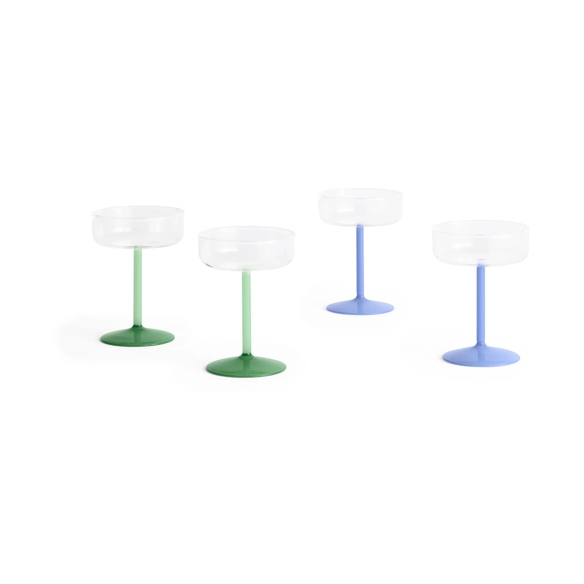 Tint coupeglas 20 cl 2-pack, Clear-jade light green-jade dark green HAY