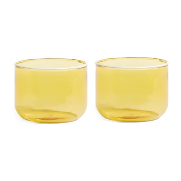 Tint glas 20 cl 2-pack - Ljusgul-vit kant - HAY