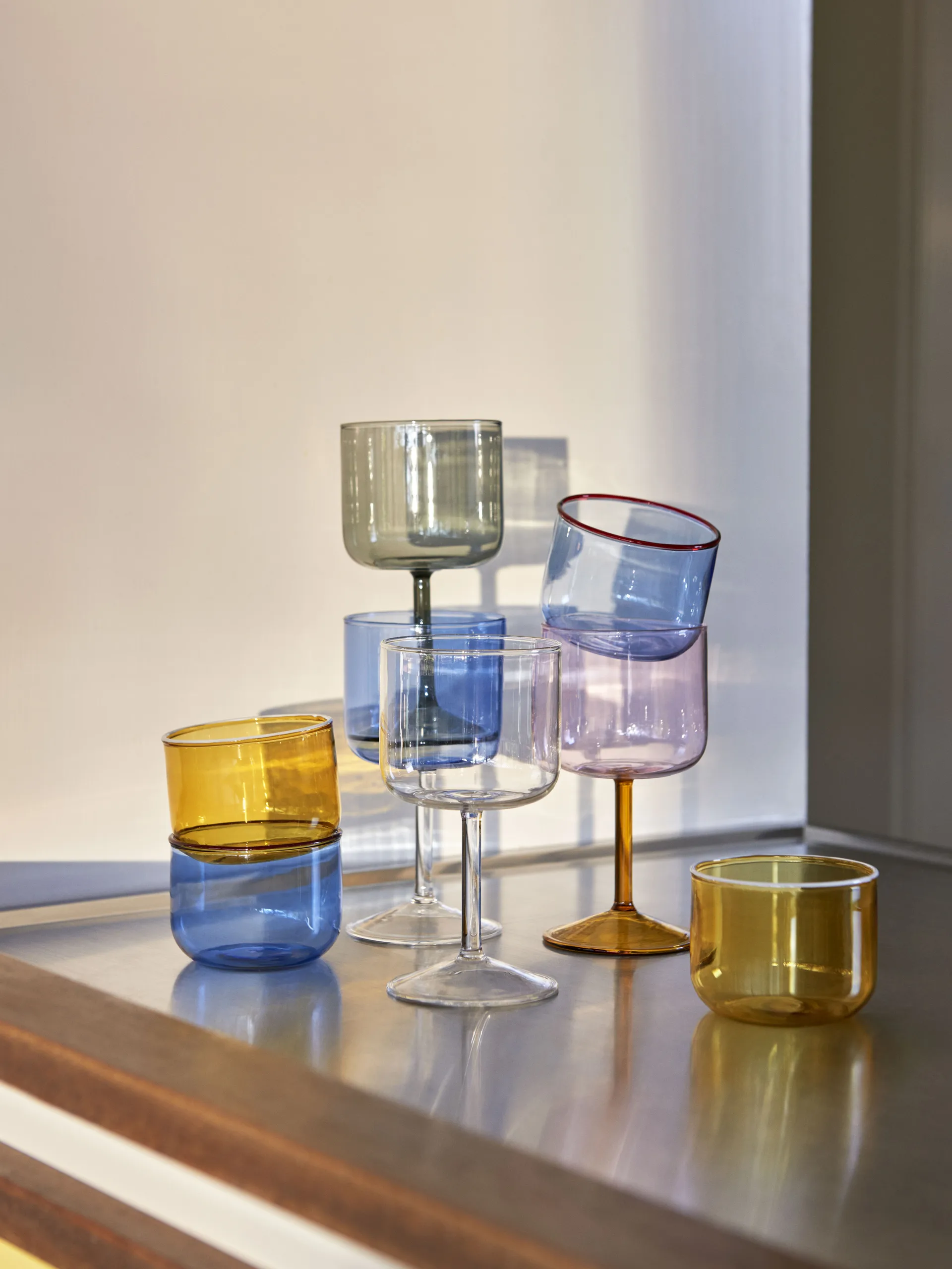 Tint glas 20 cl 2-pack, Ljusgul-vit kant HAY