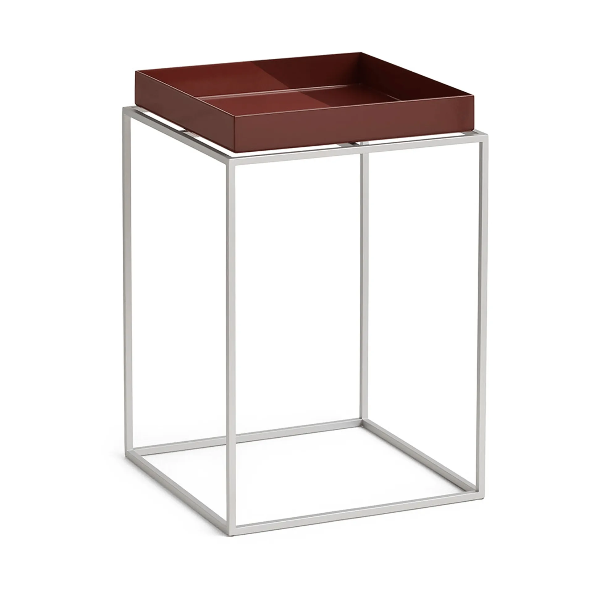 HAY Tray Table medium brickbord Chocolate-silikon grå, 30x30x44 cm