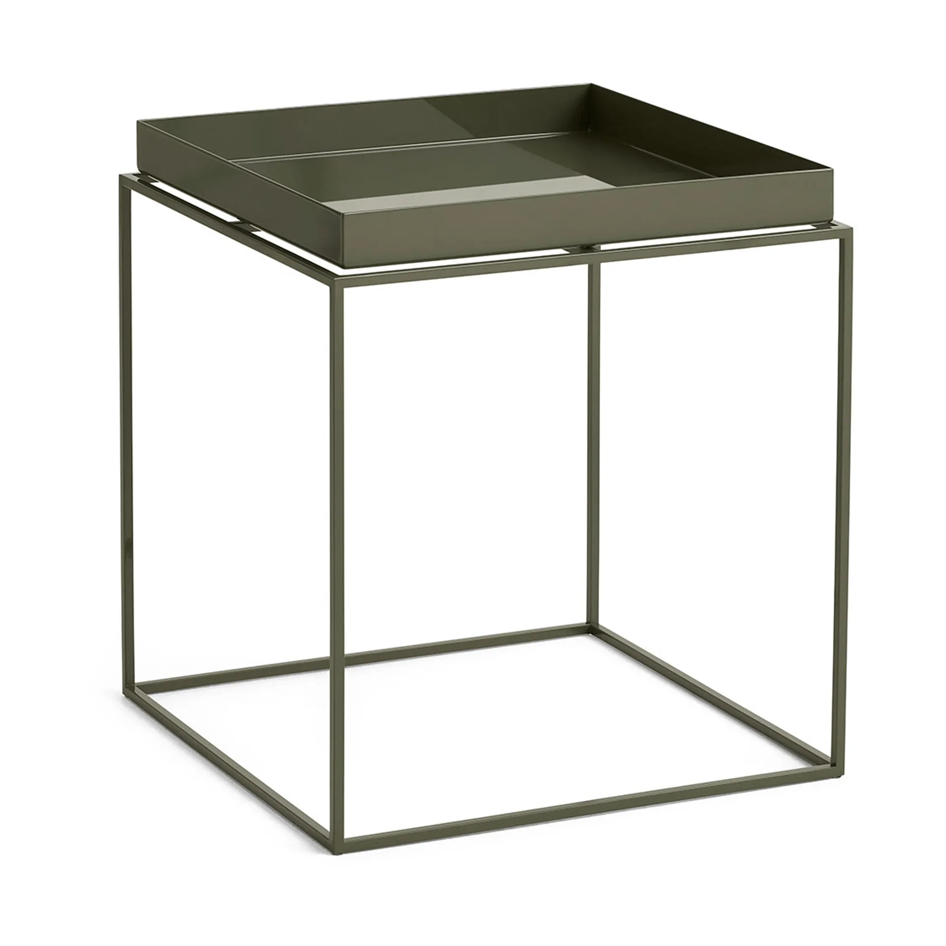 HAY Tray Table medium brickbord Olive green, 40x40x44 cm