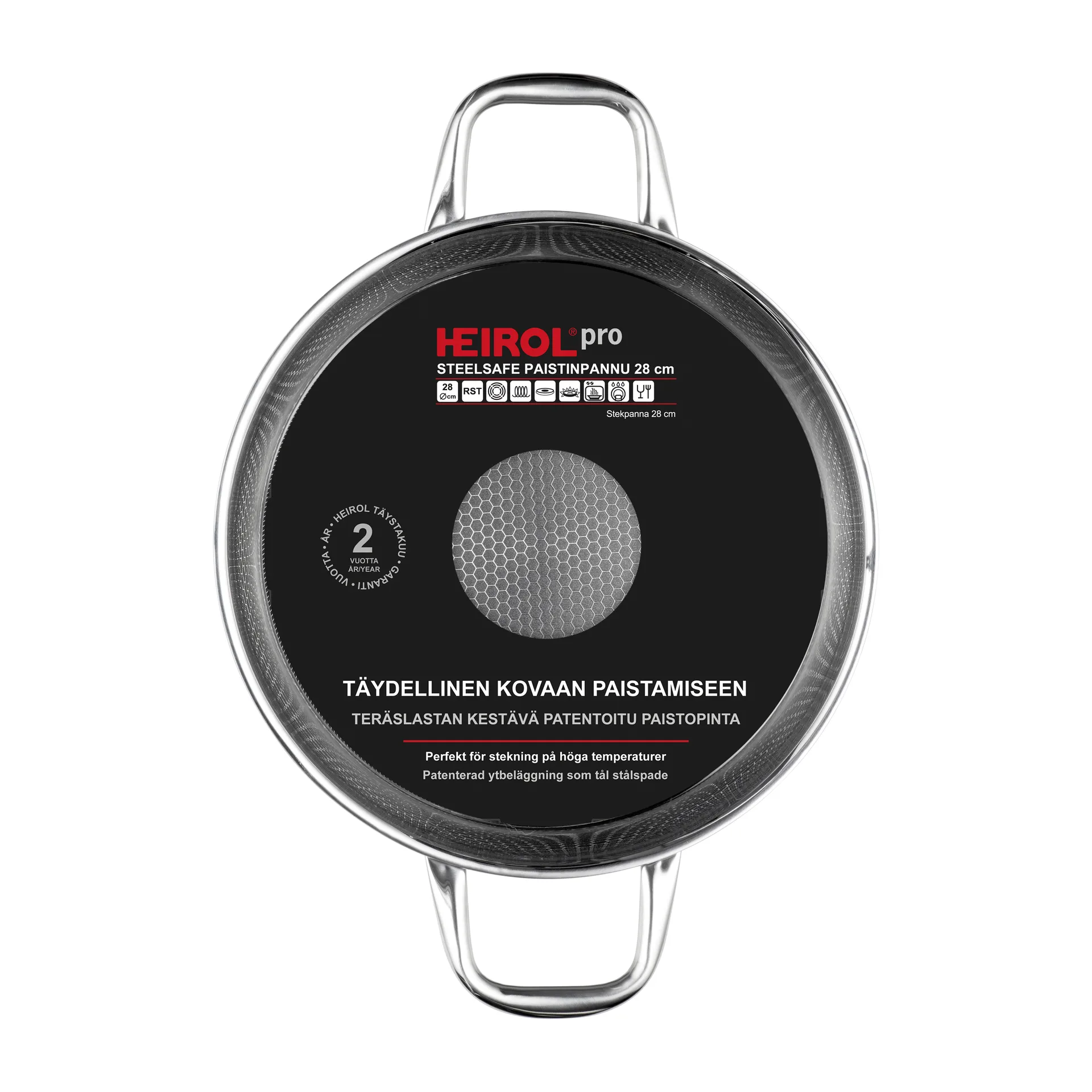 Heirol Steelsafe stekpanna med två handtag, Ø28 cm Heirol