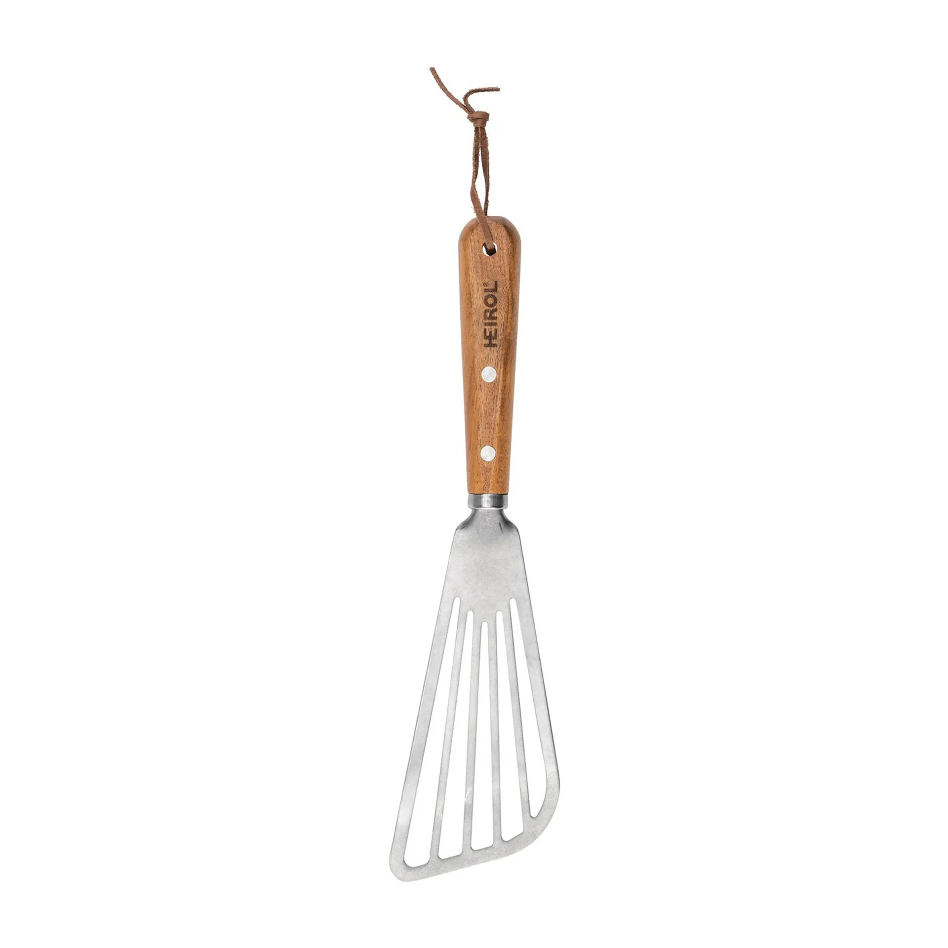 Rostfri stekspade med hål 30 cm, Bok Heirol