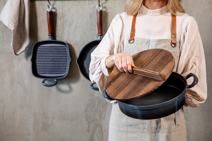 Stekgryta gjutjärn med trälock, Ø30 cm Heirol