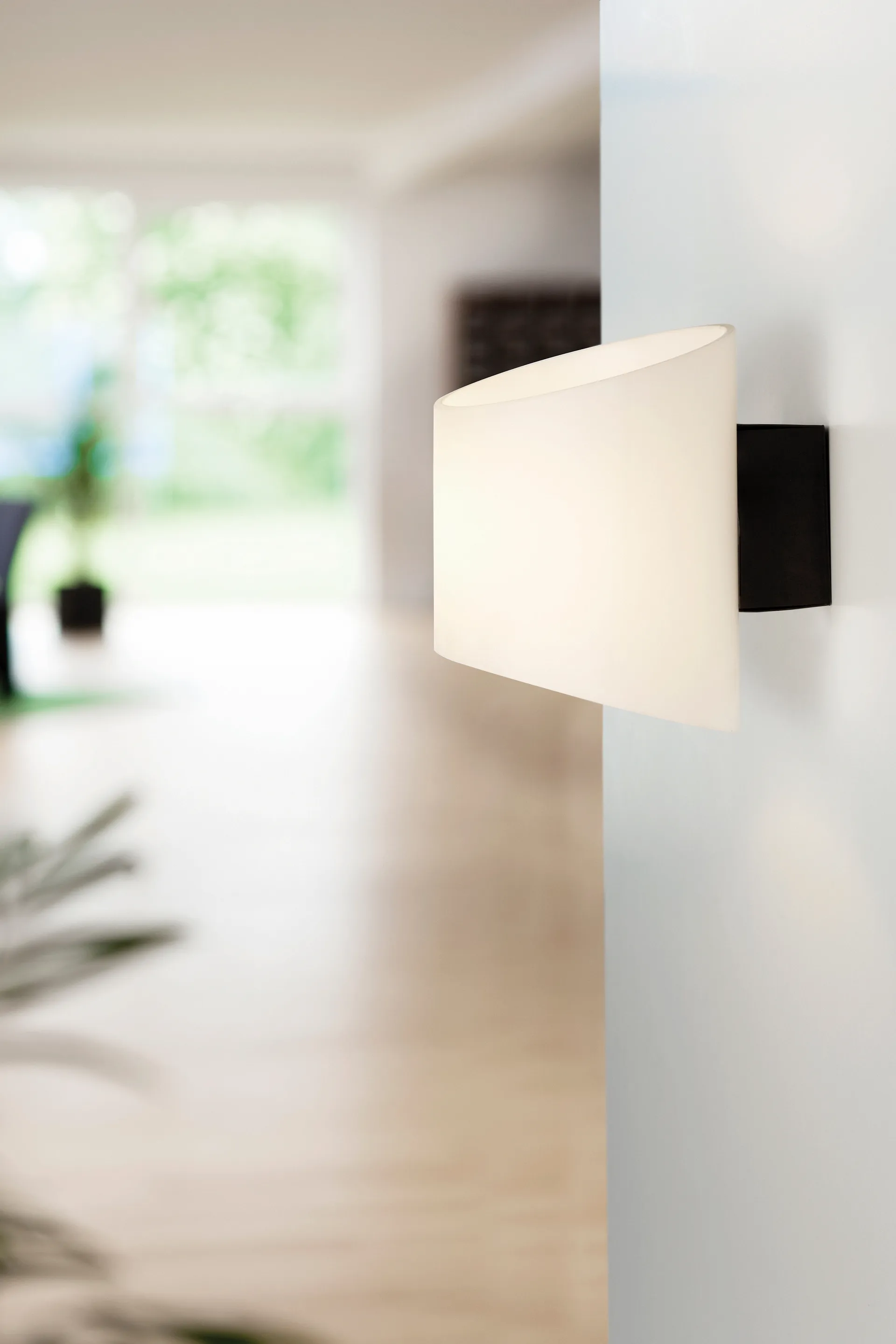 Evoke vägglampa oval, Antracit-opalglas Herstal