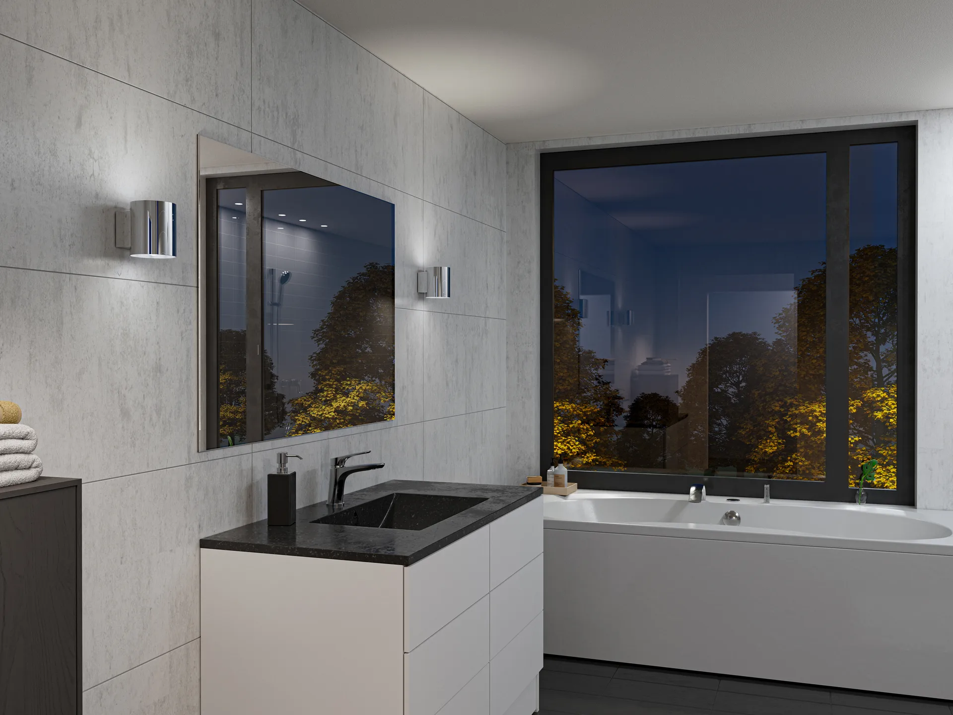 Evoke vägglampa small, Krom Herstal