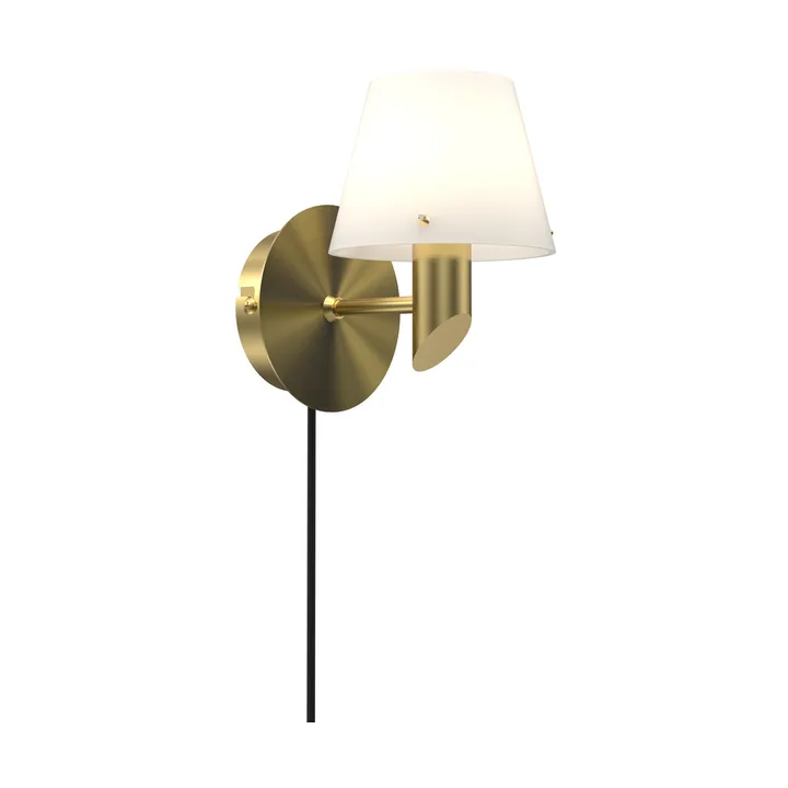 Gil vägglampa - Satin brass-opal glas - Herstal