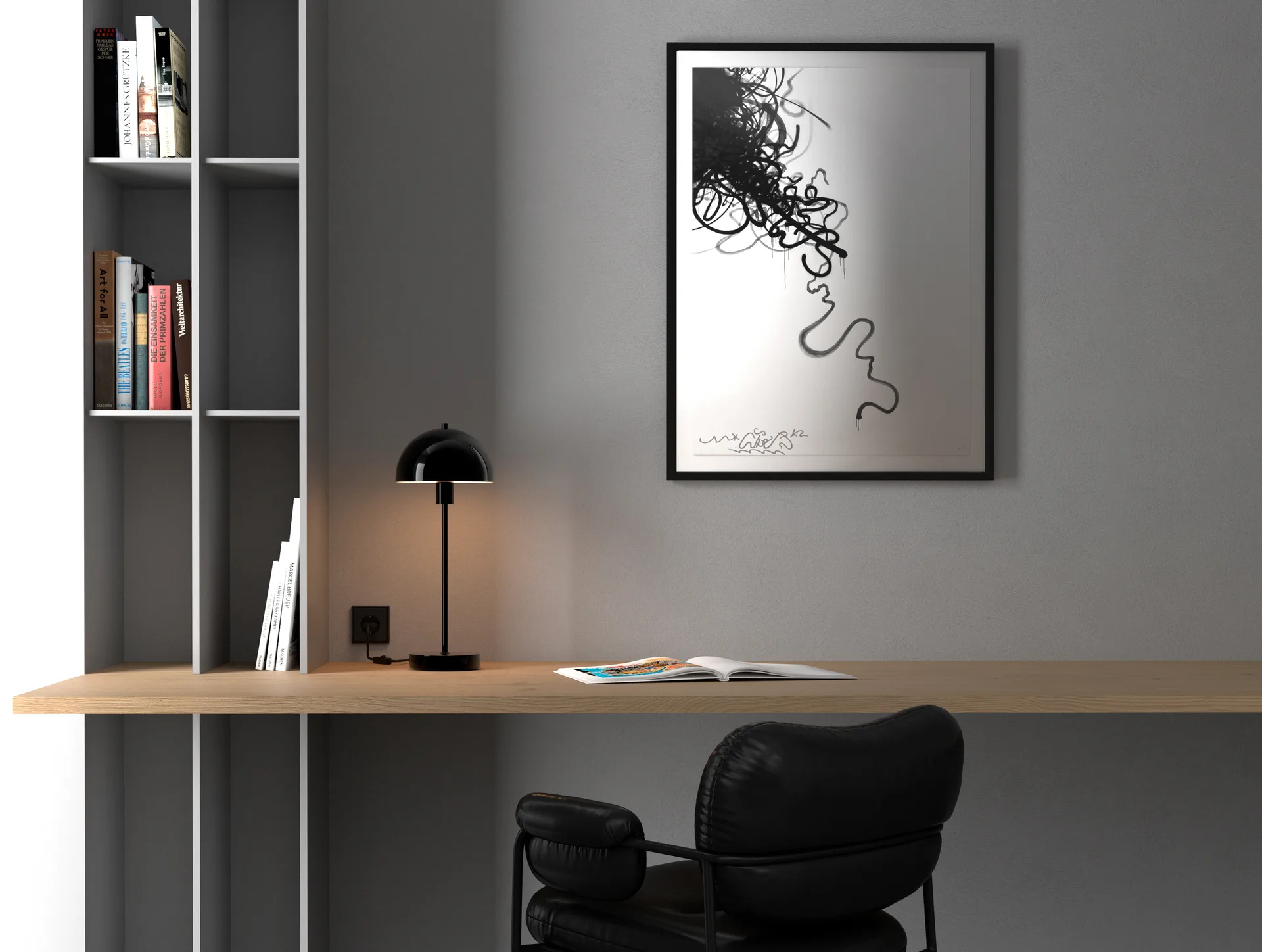 Vienda bordslampa, Blanksvart Herstal