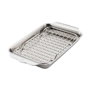 Hestan Ovenbond ugnsplåt med avsvalningsgaller - Rostfritt stål, 16,8x28,8 cm - Hestan