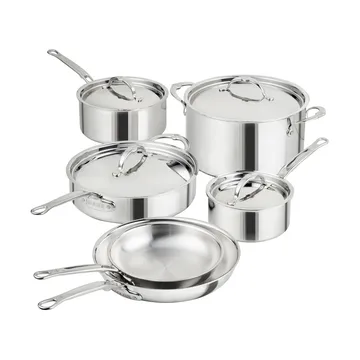 Hestan ProBond Luxe gryt- och stekpanneset - Rostfritt stål, 10 delar - Hestan