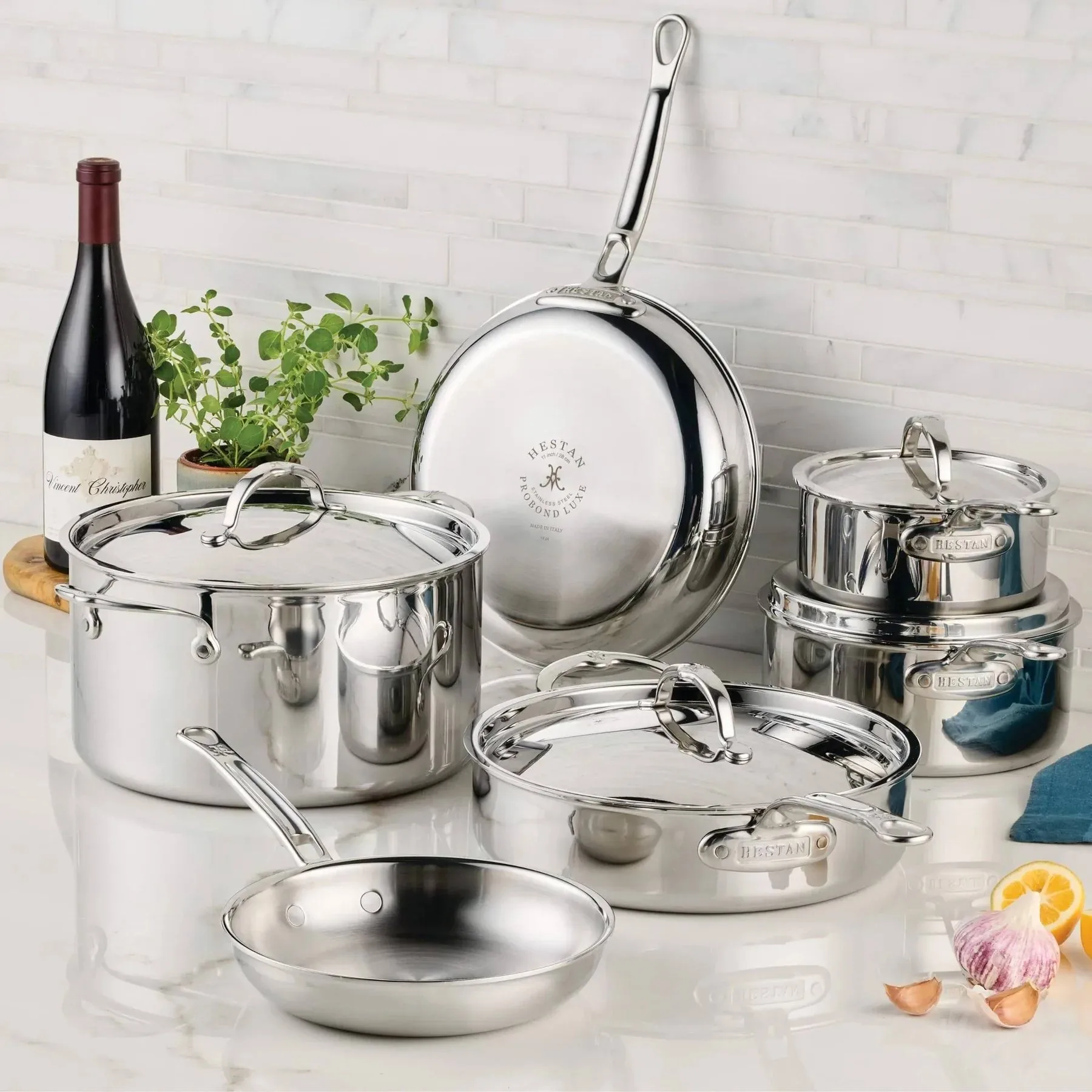 Hestan ProBond Luxe gryt- och stekpanneset, Rostfritt stål, 10 delar Hestan