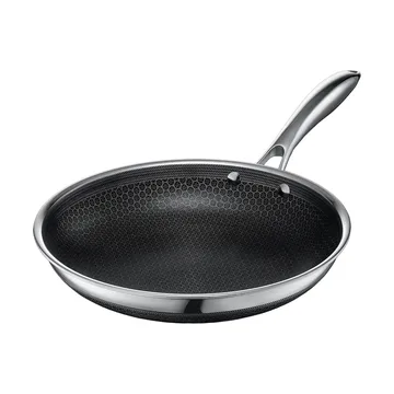 Hexclad Hybrid stekpanna 26 cm - Rostfritt stål-svart - Hexclad