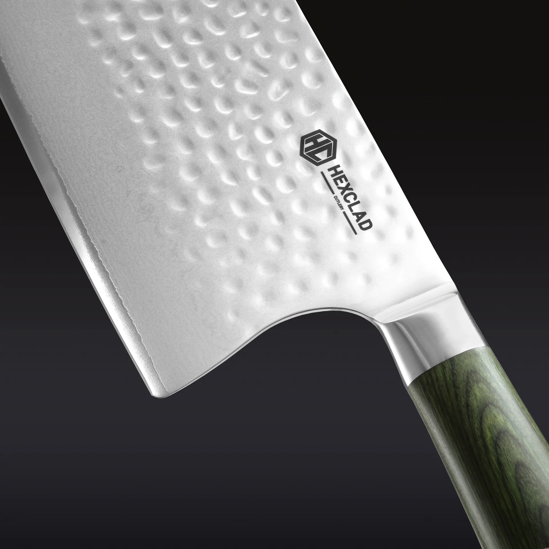 Hexclad kinesisk kockkniv damaskus 18 cm, Silver Hexclad