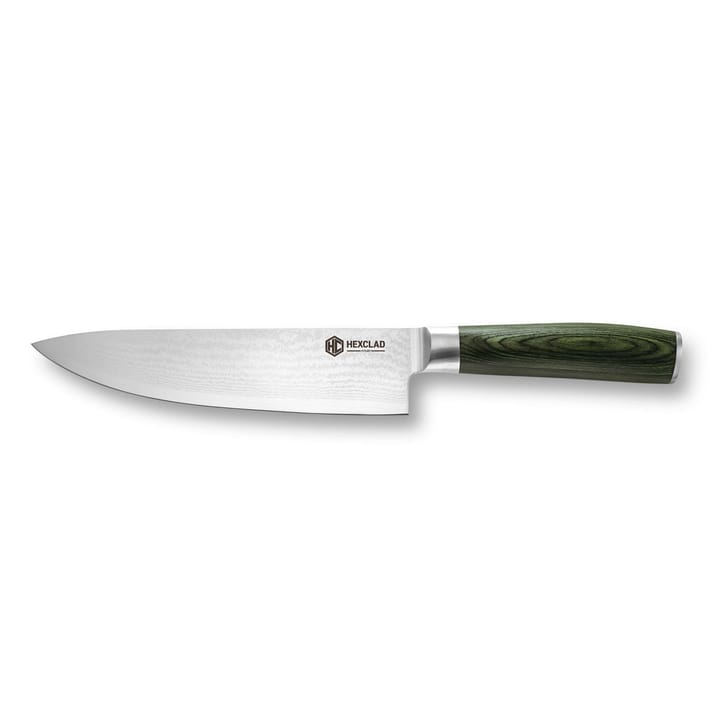 Hexclad kockkniv 67-lager Damaskus 20 cm - Grön - Hexclad
