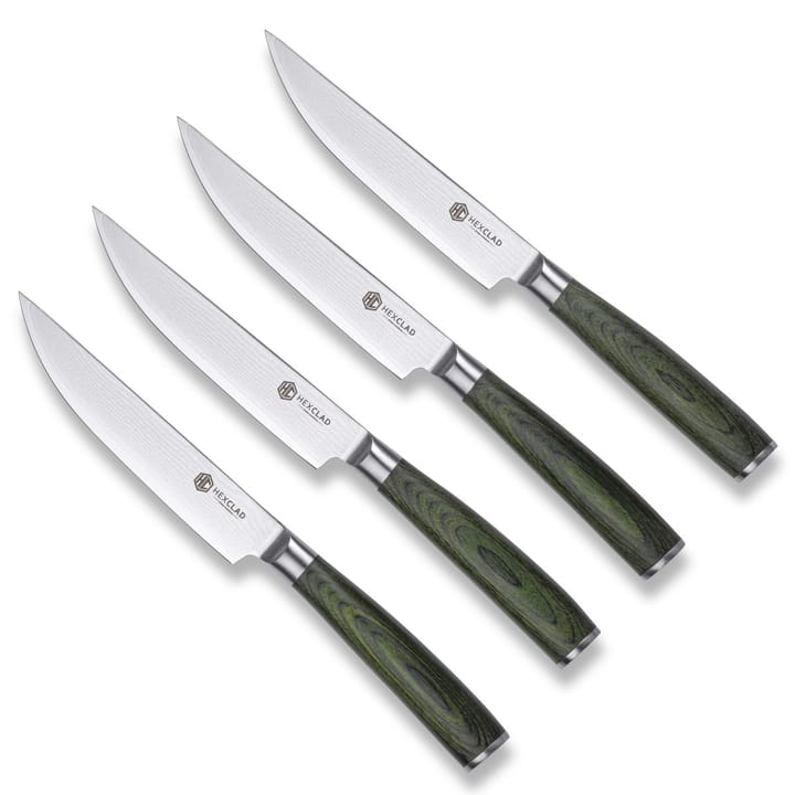 Hexclad köttknivar 4-pack 13 cm, Grön Hexclad