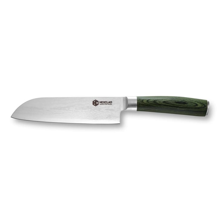 Hexclad Santoku 67-lager Damaskus 18 cm, Grön Hexclad