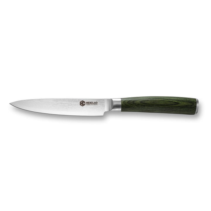 Hexclad universalkniv 67-lager Damaskus 13 cm, Grön Hexclad