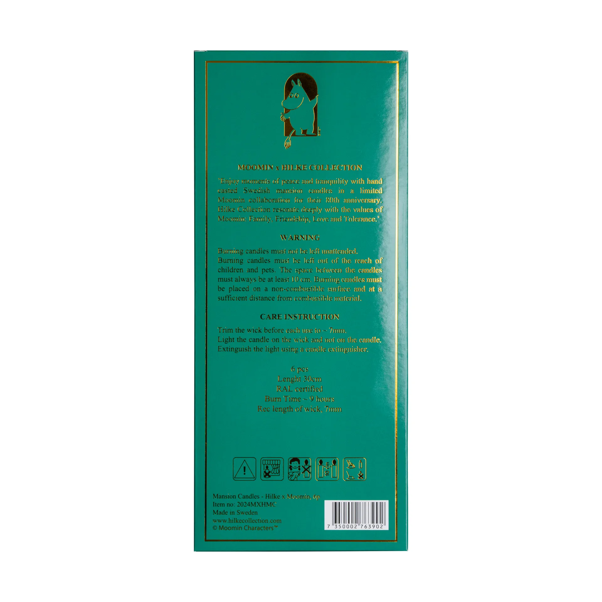 Herrgårdsljus 30 cm 6-pack, Mumin Hilke Collection