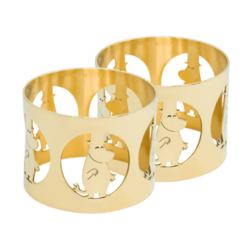 Läs mer om Hilke Collection Hilke X Mumin servettring Moominpappa 2-pack Förnicklad mässing