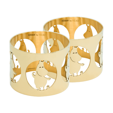 Läs mer om Hilke Collection Hilke X Mumin servettring Mumintrollet 2-pack Mässing