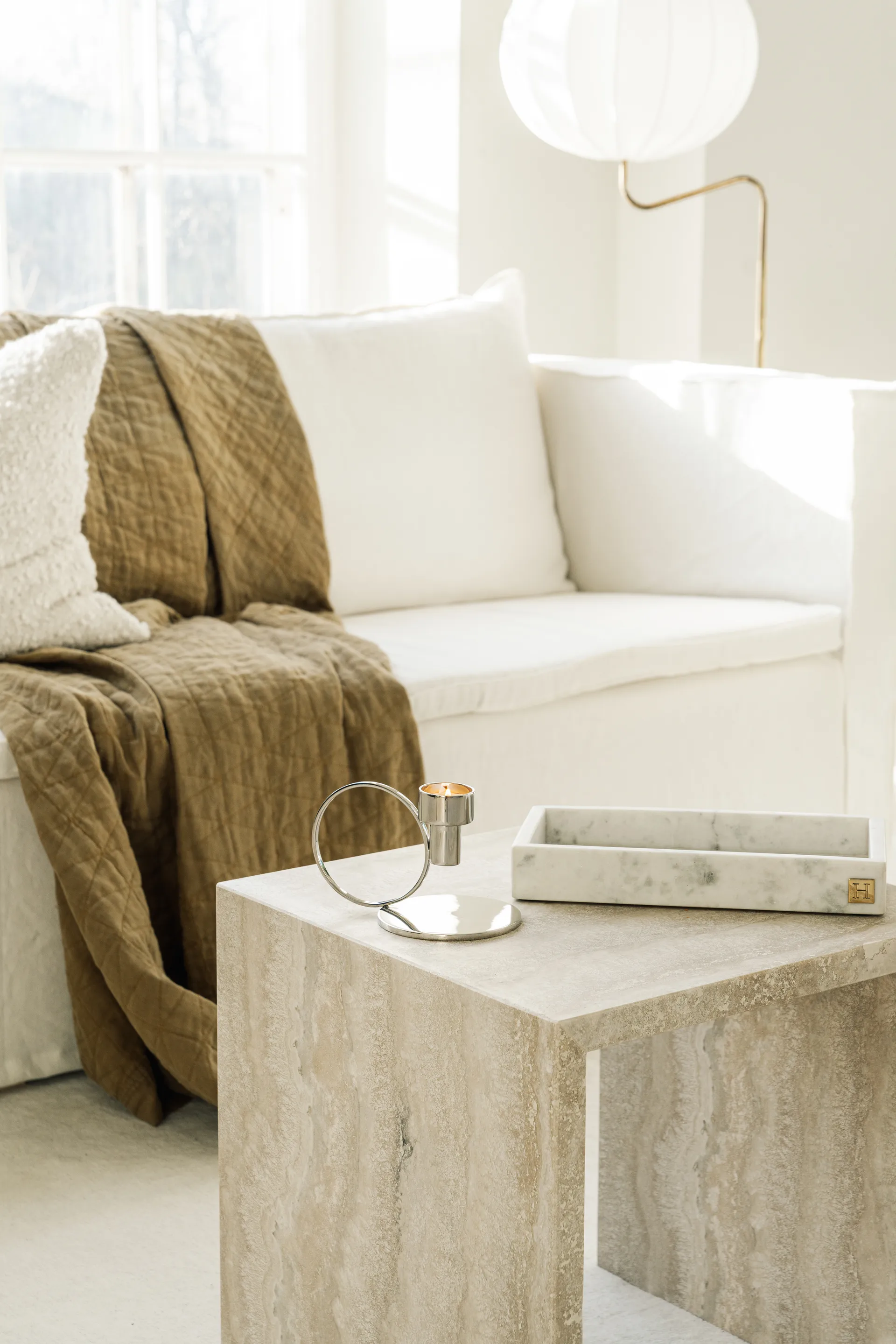 Insieme ljusstake, Förnicklad mässing Hilke Collection