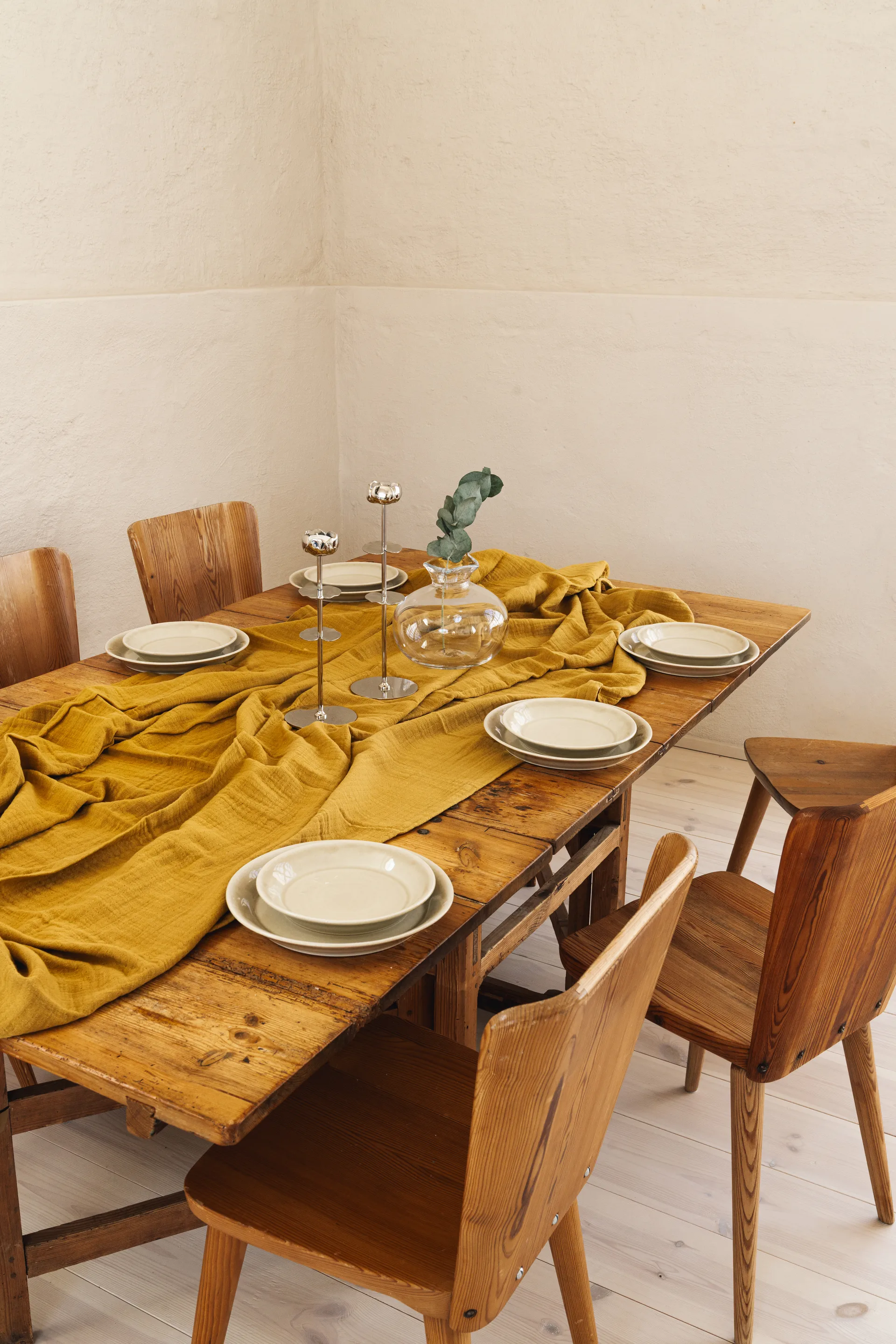 Ninfea Alta ljusstake 40 cm, Förnicklad mässing Hilke Collection