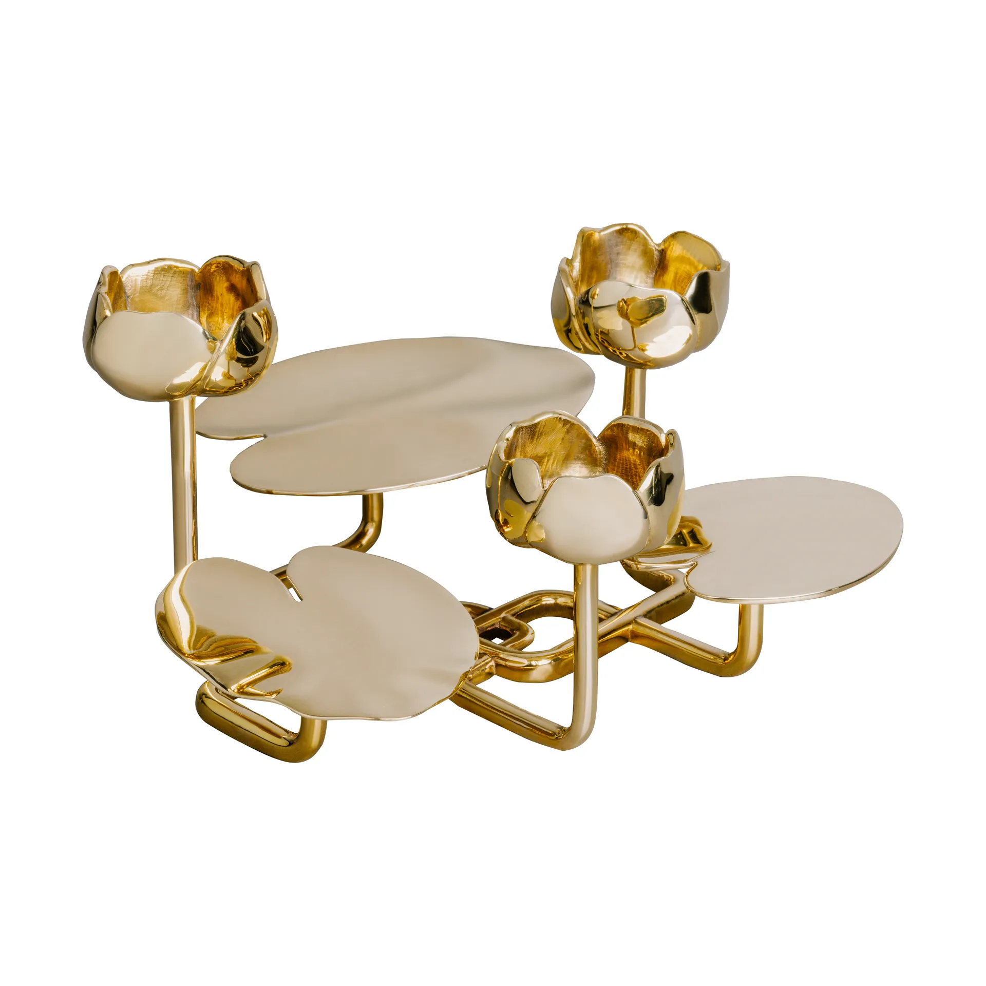 Ninfea grande ljusstake, Mässing Hilke Collection