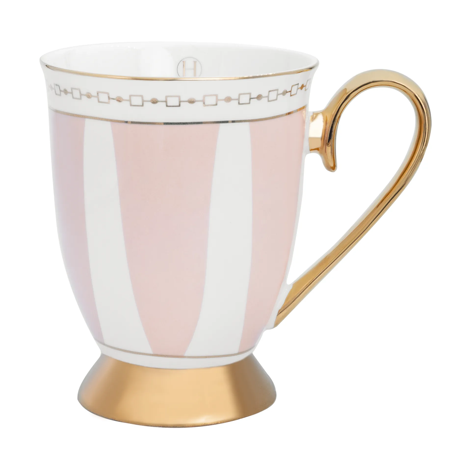 Strisce Rosa mugg 28 cl, Rosa-vit-guld Hilke Collection