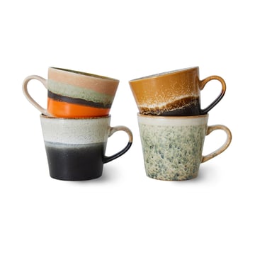 HKliving 70’s cappuccinomugg 4-pack Verve