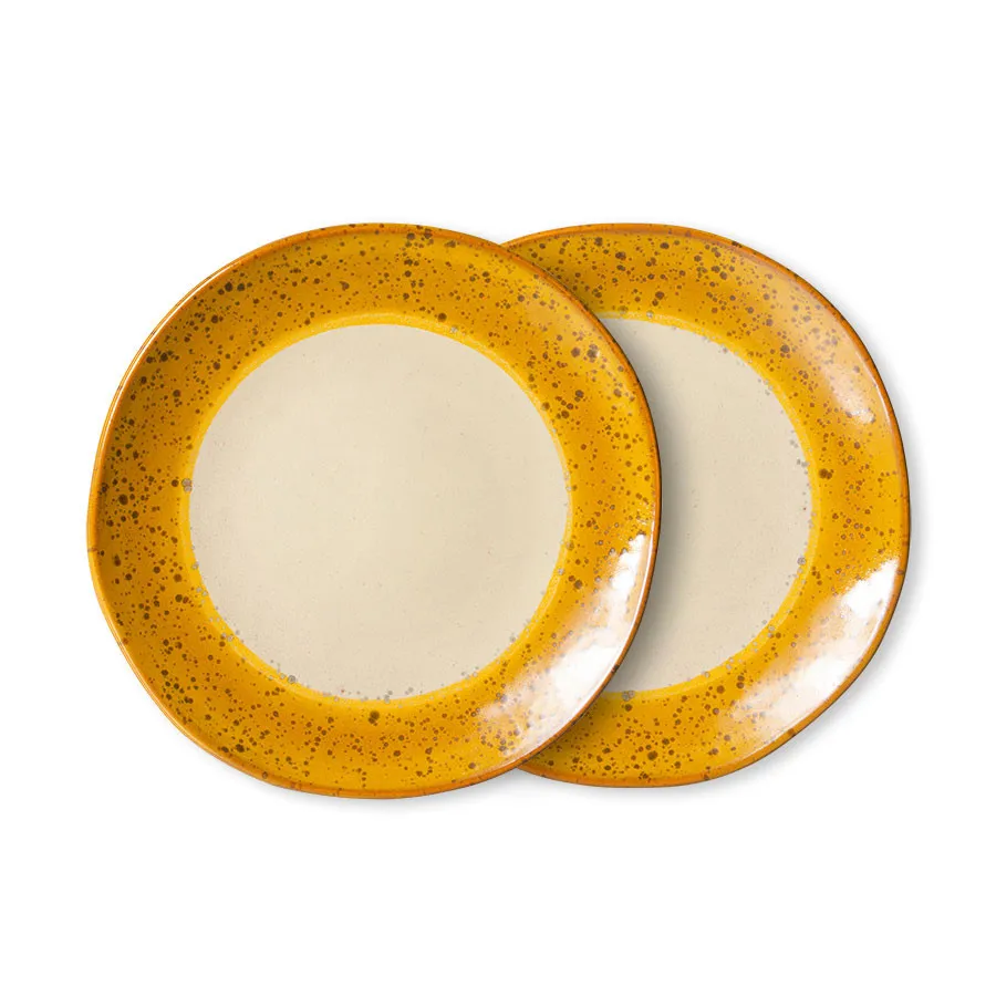 70s ceramics tallrik 2-pack Ø22 cm, Autumn HKliving