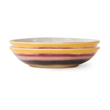 HKliving 70’s curry skål 21,7×21 cm 2-pack Hibiscus