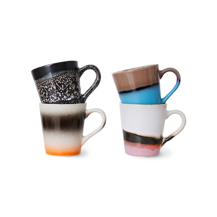 70's espresso mugg 4-pack, Funky HKliving