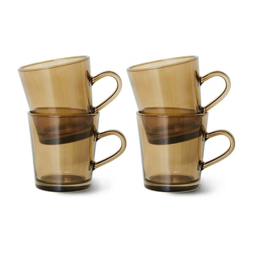 HKliving 70’s glassware kaffekopp 20 cl 4-pack Mud brown