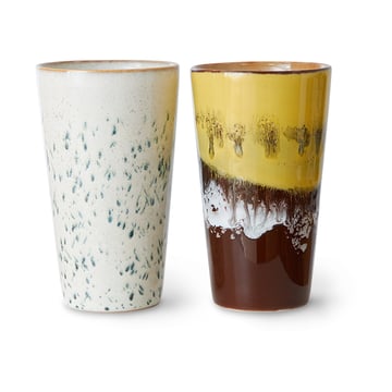 HKliving 70’s lattemugg 28 cl 2 delar Brine