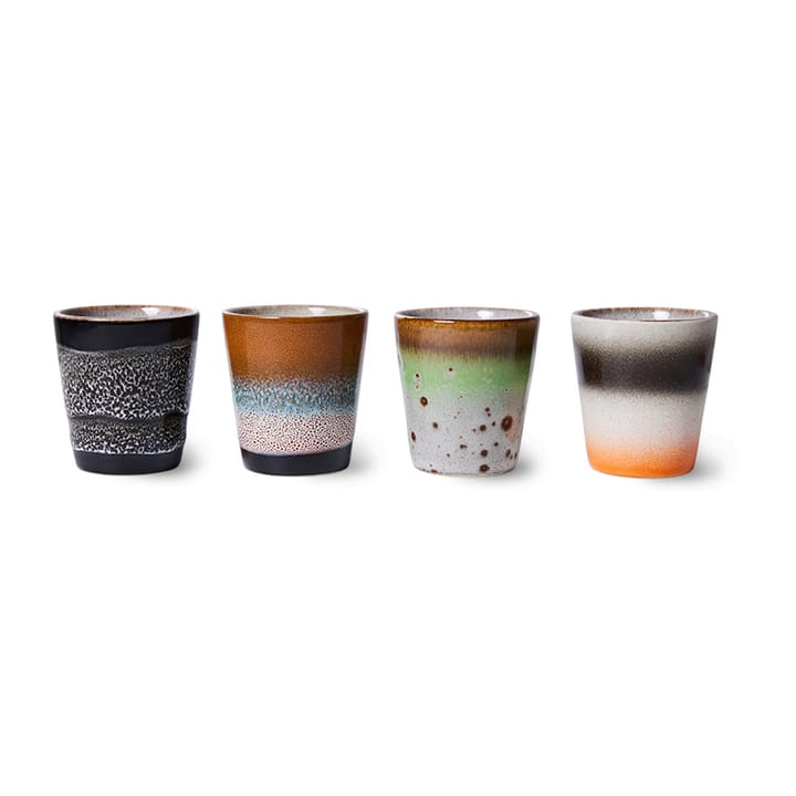 70's ristretto mugg 4-pack - Good vibes - HKliving