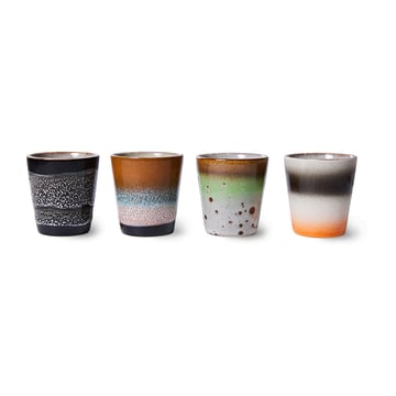 HKliving 70’s ristretto mugg 4-pack Good vibes