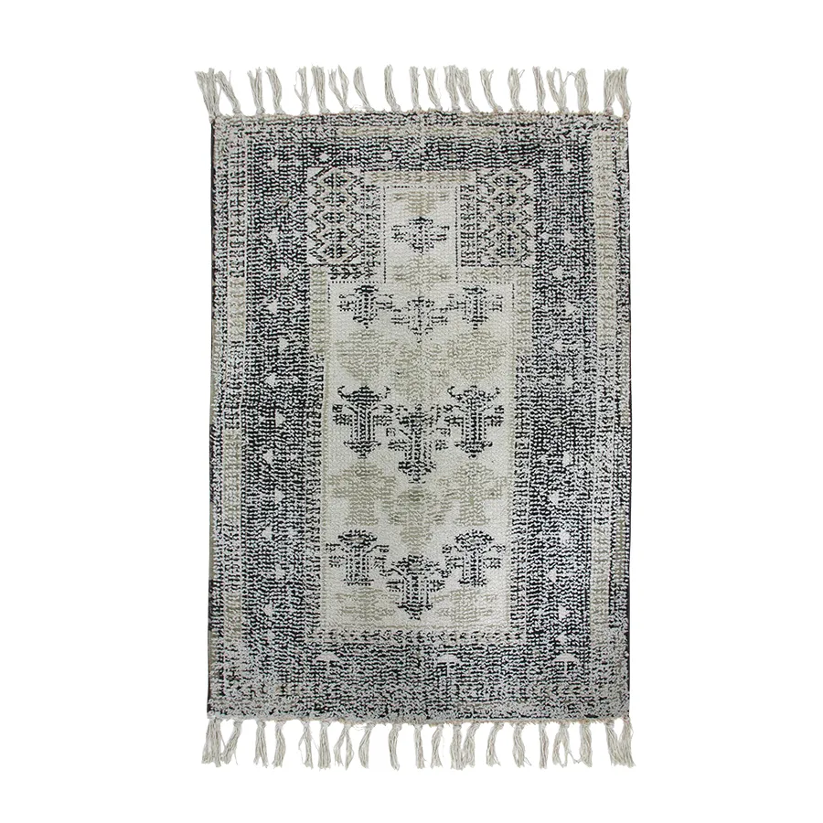 Badrumsmatta 60x90 cm bomull, Svart-vit HKliving