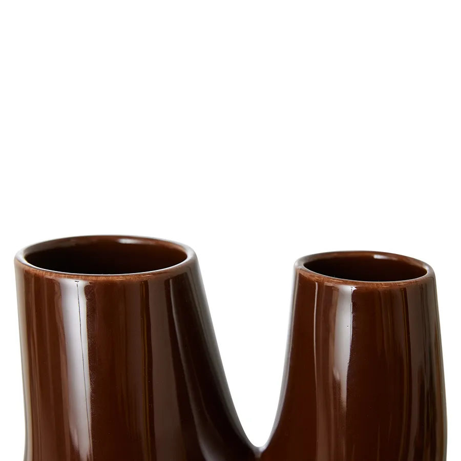 Ceramic organic vas large 25 cm, Espresso HKliving