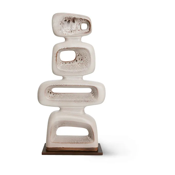 Ceramic sculpture 57 cm, Reactive brown HKliving